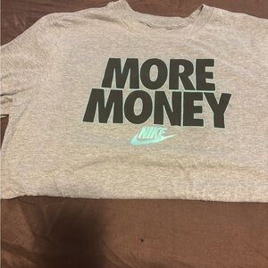 Nike Heather Gray Tee with Black and Teal Graphic